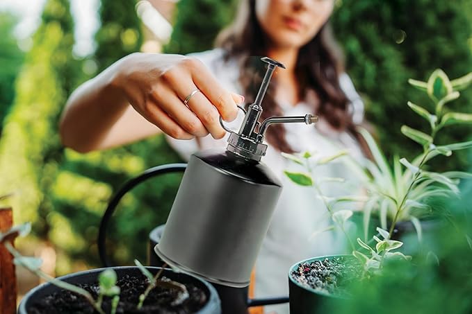 Abbott Collection Plant Mister - Galvanized Steel/Plastic, Green, 8" H (22oz)