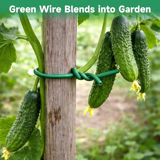 KINGLAKE Green Garden Wire with Pliers - 132 Feet 2.5mm Garden Ties Soft Plant Twist Ties Plant Wire for Climbing Plants Tomatoes Support Vines Vegetables Flowers Indoor & Outdoor Gardening Training