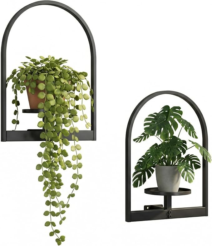 2 Pack Plant Stand Indoor Outdoor Hanging Planters for Indoor Plants Wall Plant Holder for Indoor Plants Plant Frames Wall Decor for Livingroom Bedroom Balcony Patio