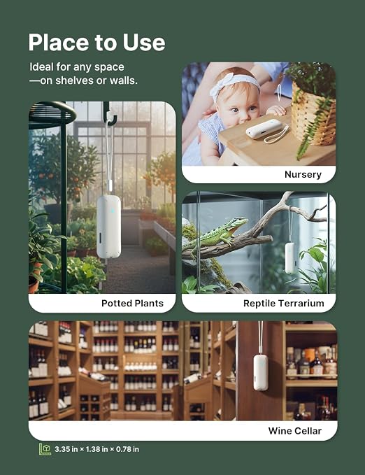 X-Sense Wi-Fi Temperature and Humidity Monitor, Indoor Humidity Meter with App Control, Temperature Sensor for House, Gardening, Free Data Storage Export, SBS50 Base Station Required (Not Included)
