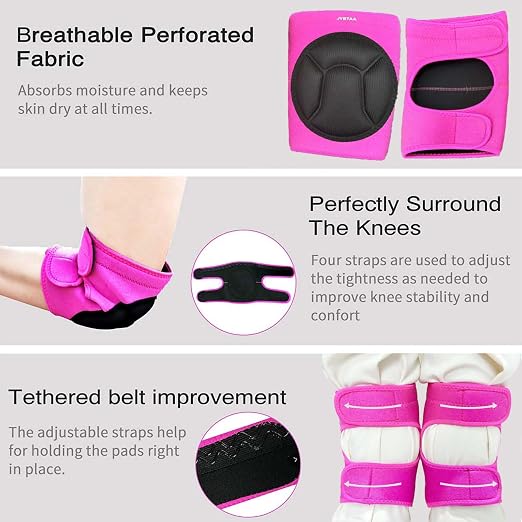 Plus Size Knee Pads For Cleaning Floors, Gardening, Women Pad With Soft Inner Liner, Adjustable Kneeling Suitable for Adult and Elderly for Garden, Flooring, Yard Working,Pink XL (1 Pair)