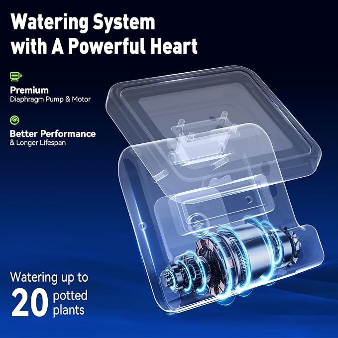 RAINPOINT WiFi Solar Auto Watering System with Two Smart Digital Soil Sensors for House Potted Plants