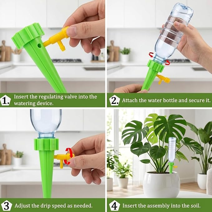 20-Pack Blue and Green Self Watering Planter Inserts,Self Watering Spikes, Automatic Plant Watering System, Indoor Outdoor Plant Care Solution, Drip Irrigation Device
