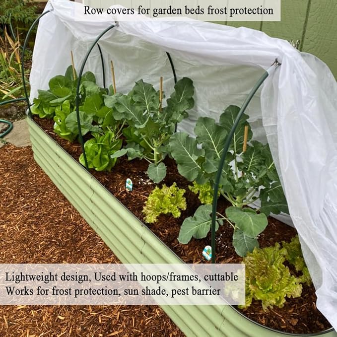 Frost Cloth Plant Freeze Protection, 7x25 Ft Floating Row Cover Fabric for Garden Beds, 0.9oz/yd² Frost Blanket for Outdoor Plants, Plant Covers for Winter Protection