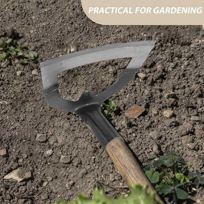 DOITOOL Hollow Garden Hoe, Manganese Steel Garden Hoe, Heavy Duty Handheld Weeding Rake for Backyard Farming Soil Loosening Tilling and Planting Gardening Farm Planting, Metal Soil Digging Weed Puller