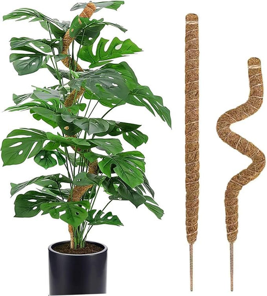 Moss Pole, 31.5" Bendable Moss Pole for Plants Monstera, Tall Moss Poles for Climbing Plants Indoor DIY, Coir Plant Pole Sticks Support Stakes for Potted Plants, Pothos, Philodendron,2 Pack