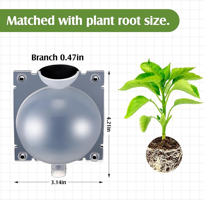 Threehoney 30 Pcs Air Layering Propagation Kit Reusable Half Black Half Transparent Grafting Ball Air Layering Pods Propagation Box Plant Rooting Grafting Box for Plants, Medium