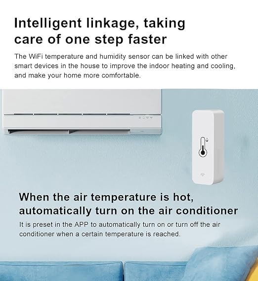 3-Pack WiFi Temperature Humidity Sensor: Indoor Thermometer Hygrometer with App Alert, Free Data Storage Export, Smart Temperature Humidity Monitor for Home Pet Greenhouse, Compatible with Alexa