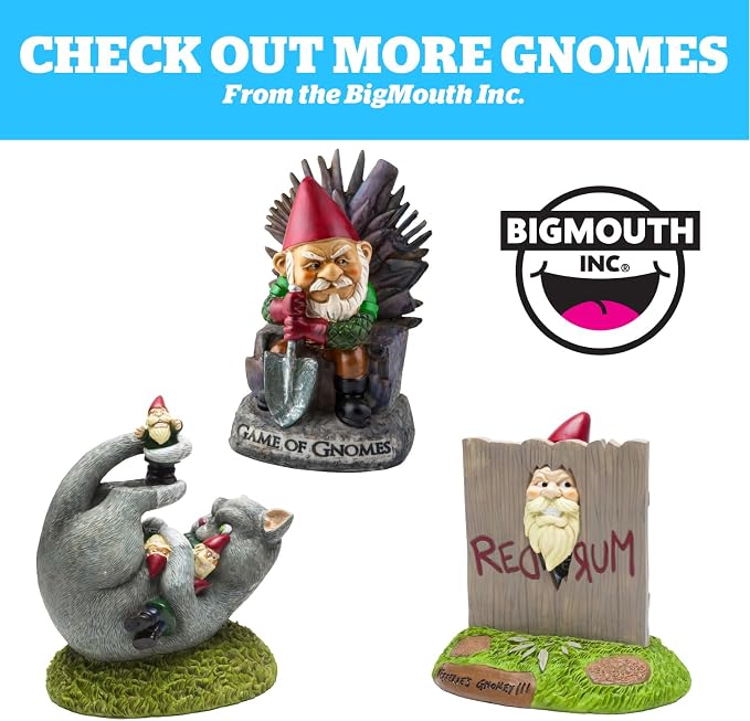 BigMouth Inc Riding Cat Garden Gnome Statue, Funny Outdoor Lawn & Yard Figurine, Housewarming Gag Gift Sculpture Decorations