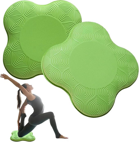 2 Pack Yoga Knee Pads Mat Set - Extra Thick Foam Kneeling Pad Cushion for Knees, Elbows, Wrists, Head - Yoga Essentials for Women Men, Non-Slip Pilates, Meditation, Floor Workouts