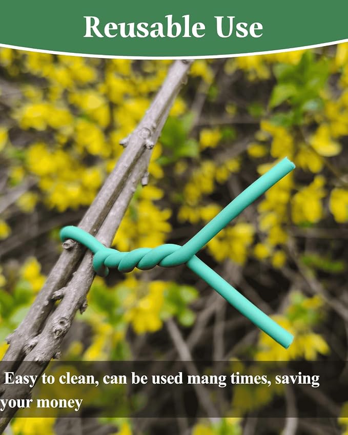 Plant Ties for Climbing Plants,Garden Wire for Plants Training,Soft Plant Ties for Supporting Tomatoes,Cucumbers, Roses,Vines Indoor or Outdoor (100 Feet,Green,Diameter 2.5mm)