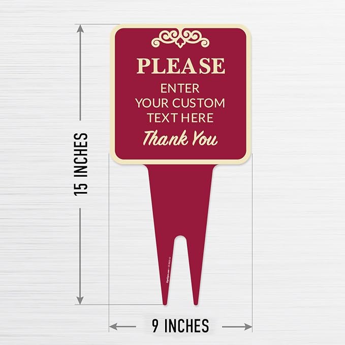Personalized Aluminum Composite Yard Stake Sign, Custom Inground Square Decor Indoor/Outdoor Sign, 16x9 Inches, ACM, Fade Resistant, Made in USA by Sigo Signs