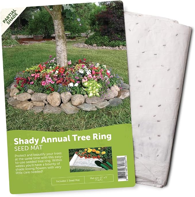 BloomingBulb Seed Mat - Easy to Plant and Grow Garden Seeds - Creates Fragrant, Vibrant Flower Garden – Customizable Flower Beds- Shady Annual Tree Ring-Flower Mat