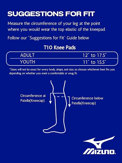 Mizuno Youth T10 Plus Volleyball Kneepad, One Size, Black