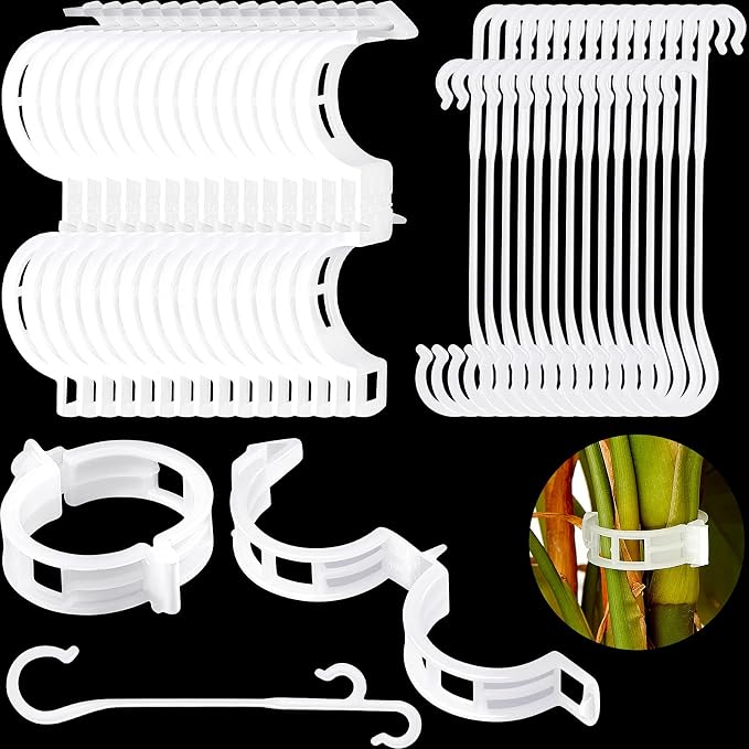 Jetec Tomato Support Clips, Plant Vegetable Support Hook Clip, Garden Support Clips, Grape Vine, Vegetables Plants Tomato Trellis Clips to Prevent Tomatoes from Pinching or Falling Off(200 Pieces)