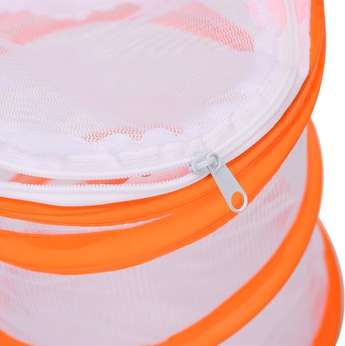 Insect Lore Butterfly Garden Habitat Foldable Washable and Reusable Butterfly Cage 6.3" x 7.9" Tall(Orange, Small)