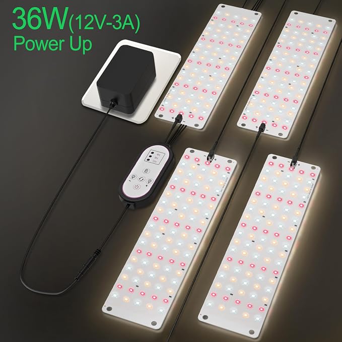 TONYFUL Grow Lights for Indoor Plants, 40W LEDs Plant Lights for Indoor Growing, 360 LEDs Full Spectrum Grow Lights for Seed Starting, Led Grow Light with 3/9/12H Timer,10 Dimmable Levels (4pcs)