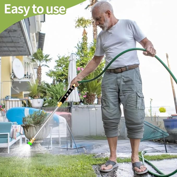 Upgrade Leak-Free jet nozzle high pressure hose nozzle，Suitable for garden hoses high pressure power washer wand with 5 High Pressure hydro nozzles and Quick Connectors (black)