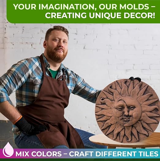 Moon Sun Garden Stone Stepping Mold Pathmaker Mold Concrete - Sun Stepping Stone Precast Concrete Pavers