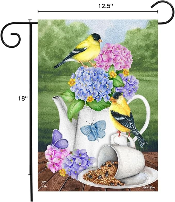 Tea Party Spring Garden Flag 18" x 12.5" Briarwood Lane