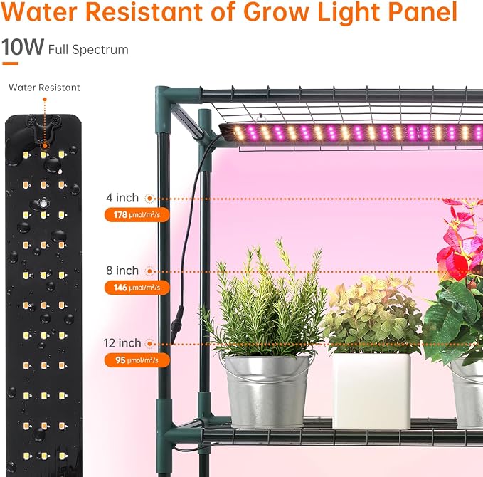 Bstrip Walk In Greenhouse, Indoor Greenhouse with Grow Lights, Mini Indoor Greenhouse with Roll-Up Zipper Entry Door and PVC Cover, Dimmable 2FT 120W Plant Light with Timer (56.3"W X 56.3"L X 76.8"H )
