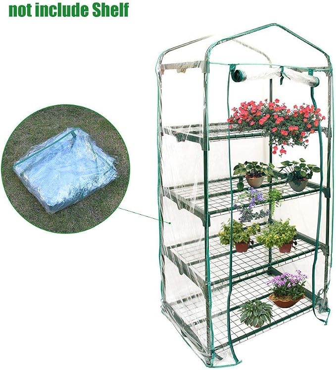 PVC Plant Greenhouse Cover - Herb and Flower Garden Green House Replacement Accessories (Just Cover, Without Iron Stand, Flowerpot)
