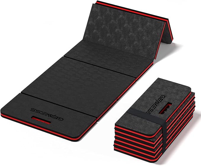 Foldable Kneeling Pad, 47.2" Large Supportive Mechanic Mat with Handle & Storage Strap, Extra Thick Comfortable Foam Knee Pad for Gardening, Garage, Workshop Repairing