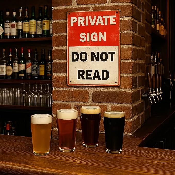 Funny PRIVATE SIGN DO NOT READ Tin Sign – 12x8 Inch Vintage Metal Wall Decor for Bedroom, Office, Man Cave, Dorm or Bar (NOread)