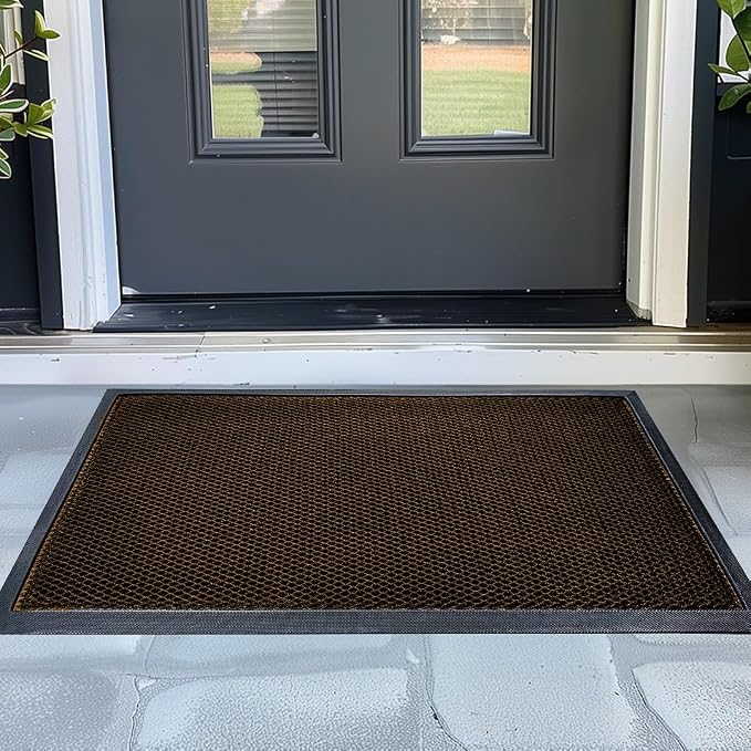 Muddy Mat® Meshy Mat Door Mat Heavy-Duty Quick-Dry Floor Mat, Sand & Dirt Trapper for Indoor & Outdoor, Ideal for Entrance, Mudrooms,Patios & Garages,Low-Profile,Non-Slip,Washable– Orange 32"x60"x0.4"