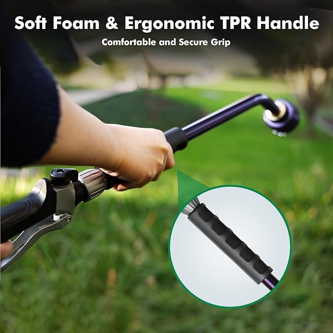 RESTMO Heavy Duty Full Metal Long Watering Wand, 24 Inches Gentle Soft Full Shower Sprayer Wand with Flow Control, Hose Wand for Hanging Baskets, Shrubs, Plants, Flowers, Garden and Lawn, Purple