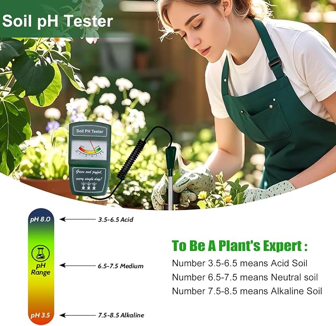 Soil Moisture Meter, Handheld Soil Moisture Meter for Plants, Soil Tester with Long Line No Need to Bend Down to Read, Hygrometer for Garden & Agriculture, for Garden Lovers