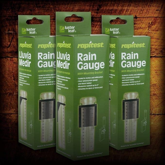 Luster Leaf 1638 Rapitest Rain Gauge with Mounting Bracket, Natural