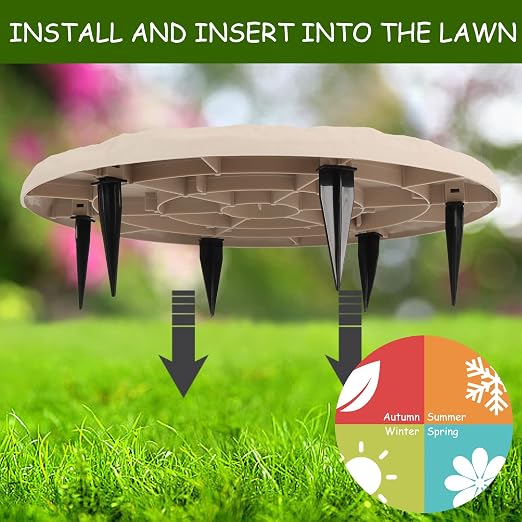 4Pcs Round Sunflower Stepping Stone Outdoor Garden Walkway, Durable Plastic Pavers for Patio, Pathway, and Landscaping, Weatherproof Stepping Stones with Ground Stakes (Round Butterfly)