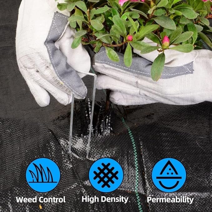 LAVEVE 5FT x 100FT Weed Barrier Landscape Fabric, 3.2oz Premium Heavy Duty Garden Cloth, Ground Cover for Gardening, Farming