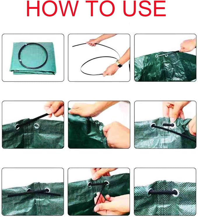 Reusable Garden Waste Bag, 80 Gallon Capacity, Heavy Duty with 4 Handles, Green,Collapsible Gardening Containers for Lawn and Leaf Trash,Weed Bag ﻿ (1)