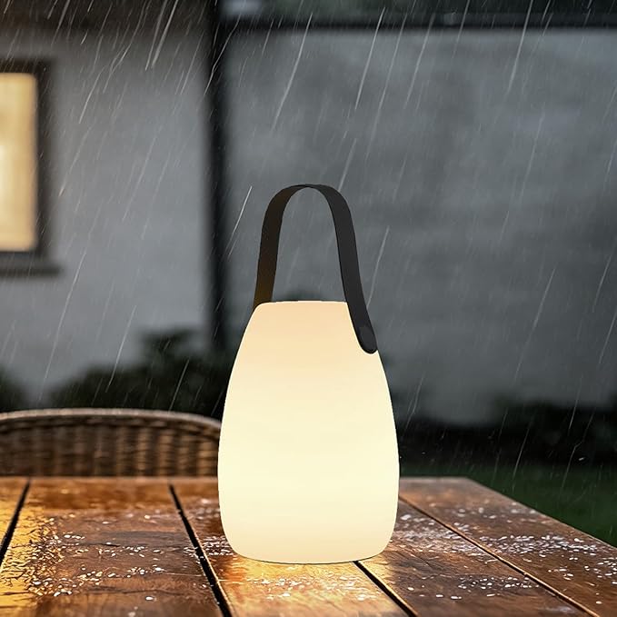 uuffoo Rechargeable Portable Table Lamp, Cordless RGB Lantern with Remote, Decorative LED Night Light, IP44 Waterproof Indoor Outdoor Lamp for Bedroom Patio Garden Wedding Party