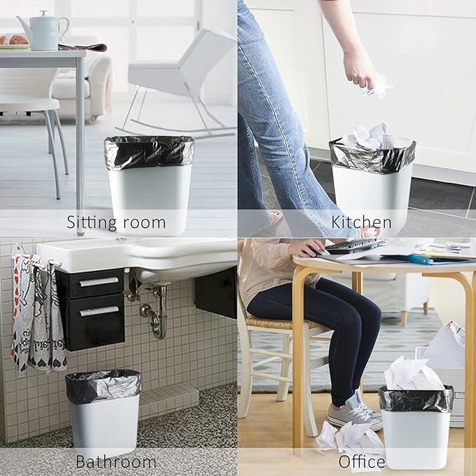 Teivio 4 Gallon 200 Counts Strong Trash Bags Garbage Bags, Bathroom Trash Can Bin Liners, Small Plastic Bags for Home Office Kitchen Kitchen (Black)