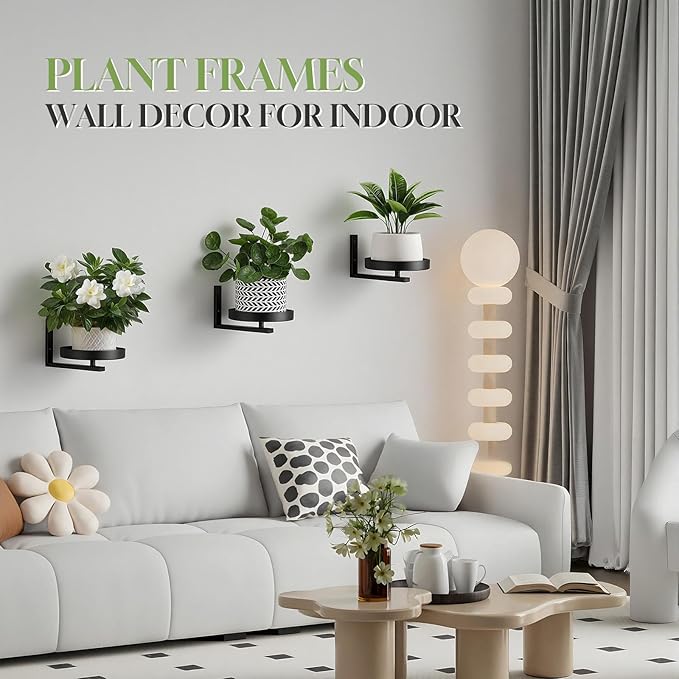 3 Pack Wall Planters for Indoor Plants,Wall Mounted Plant Holder, Metal wall plant holder,Metal Wall Plant Holder—Space-Saving and Ideal for Decorating Bedrooms, Living Rooms, Kitchens, Offices, and Bathrooms
