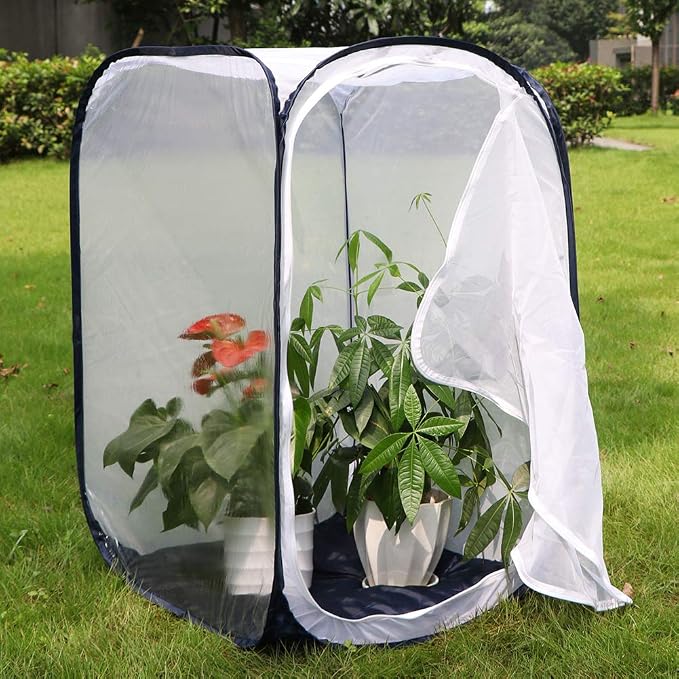 RESTCLOUD 36" Large Monarch Butterfly Habitat, Giant Collapsible Insect Mesh Cage Terrarium Pop-up 24 x 24 x 36 Inches
