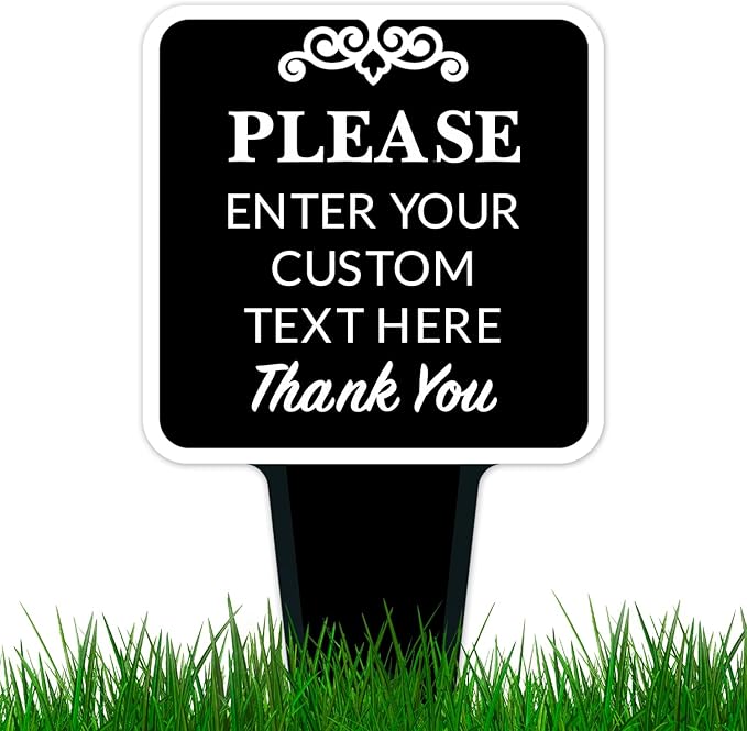 Personalized Aluminum Composite Yard Stake Sign, Custom Inground Square Decor Indoor/Outdoor Sign, 16x9 Inches, ACM, Fade Resistant, Made in USA by Sigo Signs