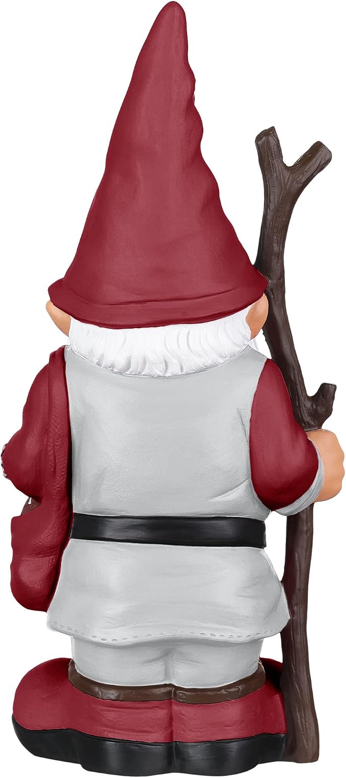 FOCO NCAA Unisex-Adult NCAA College Team Logo Holding Stick Garden Statue Outdoor Gnome