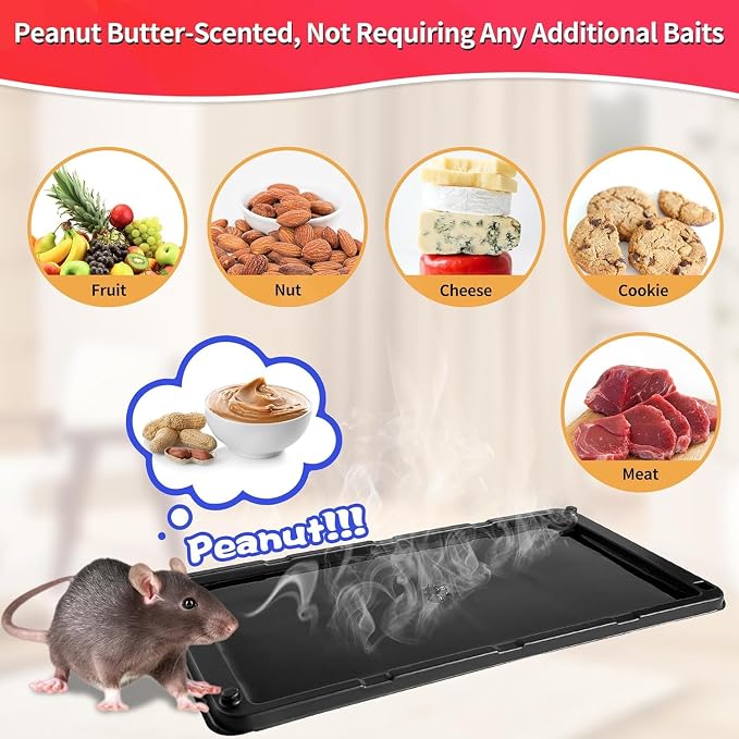 LULUCATCH Mouse Traps, 18 Pack Large Glue Traps Mouse Traps Indoor for Home, Pre-Baited Non-Toxic Bulk Glue Boards for Mice, Snakes, Rat, Lizard, Cockroach & Spiders, Pet Safe, Easy to Use