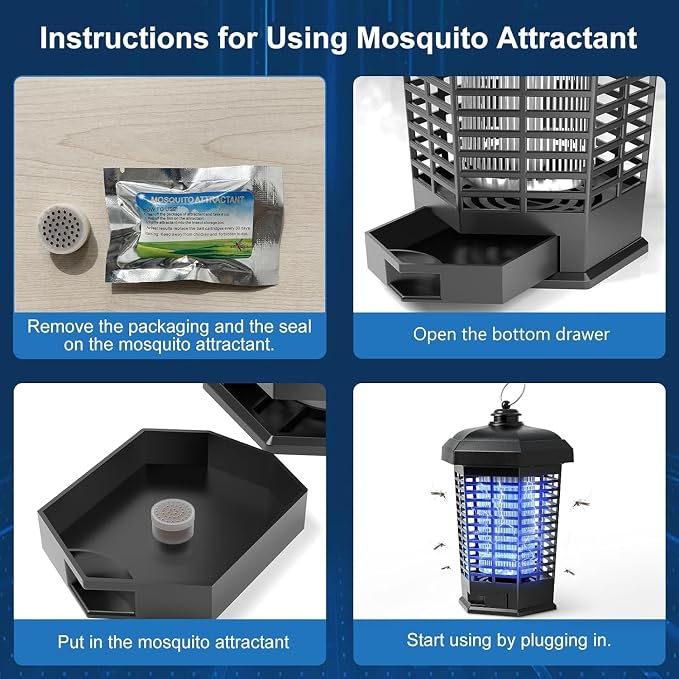 Bug Zapper for Outdoor Indoor,Waterproof Electric Mosquito Zapper, Mosquito Zappers, Insect Killer lamp, Electronic Fly Zapper for Backyard, Patio,Garden,Sport Fields Home（4200v,10ft Cord）