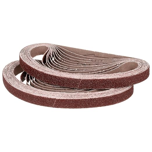 3/8 x 13 Inch Sanding Belt, 50 Pcs 60 Grit Knife Sharpener Belts Work Sharpening for Belt Sander Knife Carving Tool Metal Working