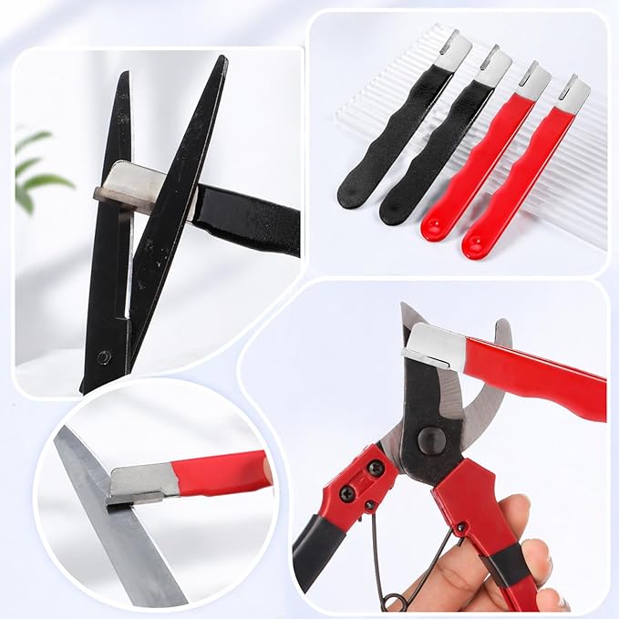 4 Pack Pocket Blade Sharpeners, Garden Tool Sharpener, Garden Knife Sharpener for Hedge Shears Scissors, Mini Portable Quick Edge Sharpening Multipurpose Usage for Cutter Scissor Axe Clipper Pruners