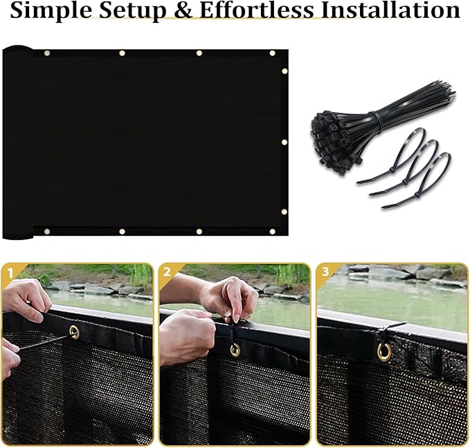 Shade&Beyond 4'x59' Black Privacy Screen Fence Cover 170 GSM Fencing Mesh Fence Panel for Wall Garden Yard Backyard Indoor Outdoor Home Decoration
