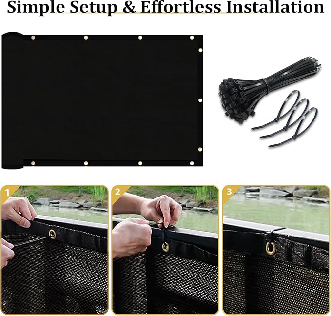 Shade&Beyond 6'x70' Black Privacy Screen Fence Cover 170 GSM Fencing Mesh Fence Panel for Wall Garden Yard Backyard Indoor Outdoor Home Decoration