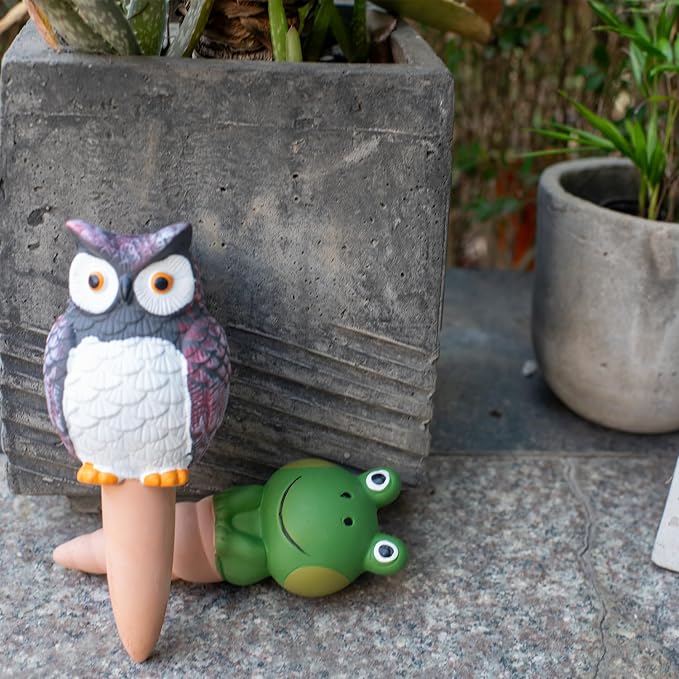 Owl Shaped Self-Watering Spikes - Effortless Plant Care for Your Garden, Whimsical and Charming Design for Indoor and Outdoor Plants, Keep Your Plants Hydrated While on Vacation