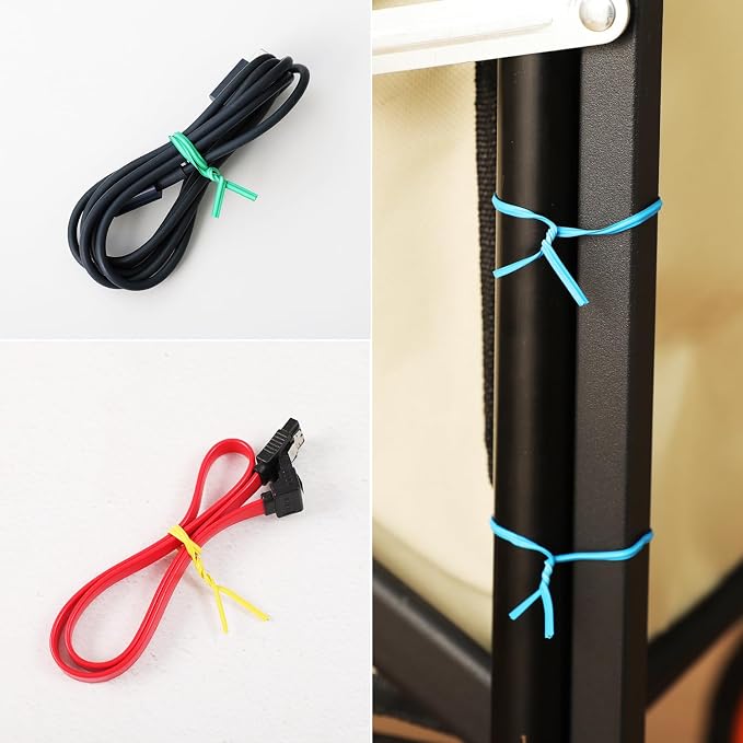 Tangyinrd 300 Pcs 6 inch Green Plastic Twist Ties, Cable Ties, for Bags, Gardening Tools