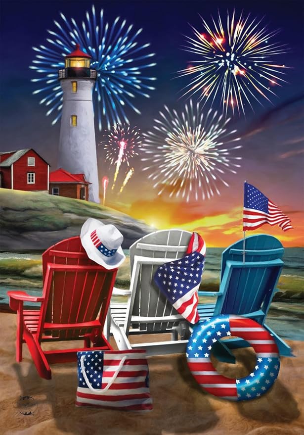 Briarwood Lane Beachfront Fireworks Fourth of July Garden Flag
